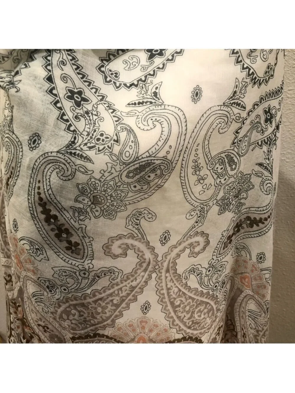 WRAP/SCARF lightweight paisley print summer OS
